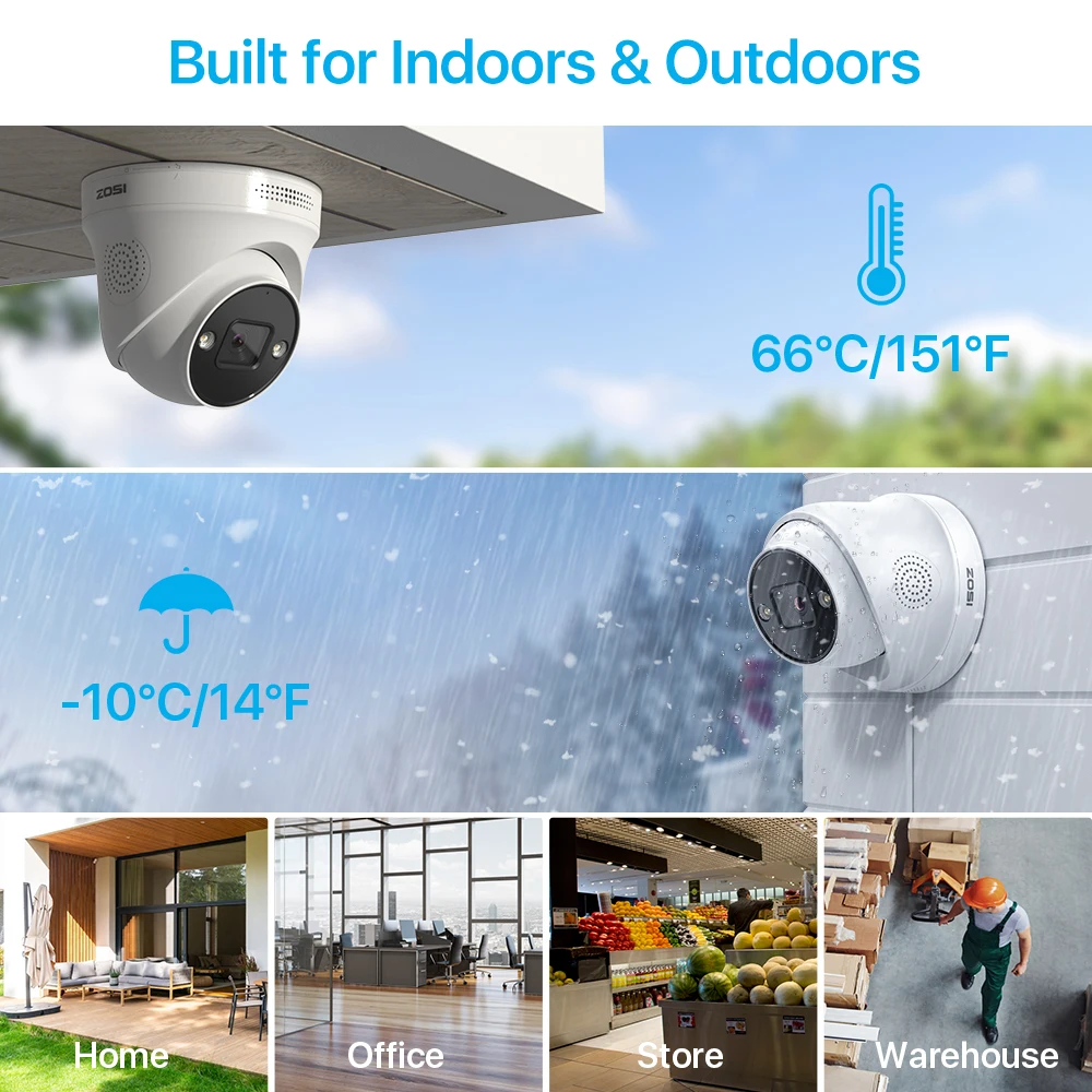 This Ip cctv camera offers good-quality video for both indoor and outdoor use, making it an ideal choice for an outdoor security surveillance system. It also features AI detection capabilities.