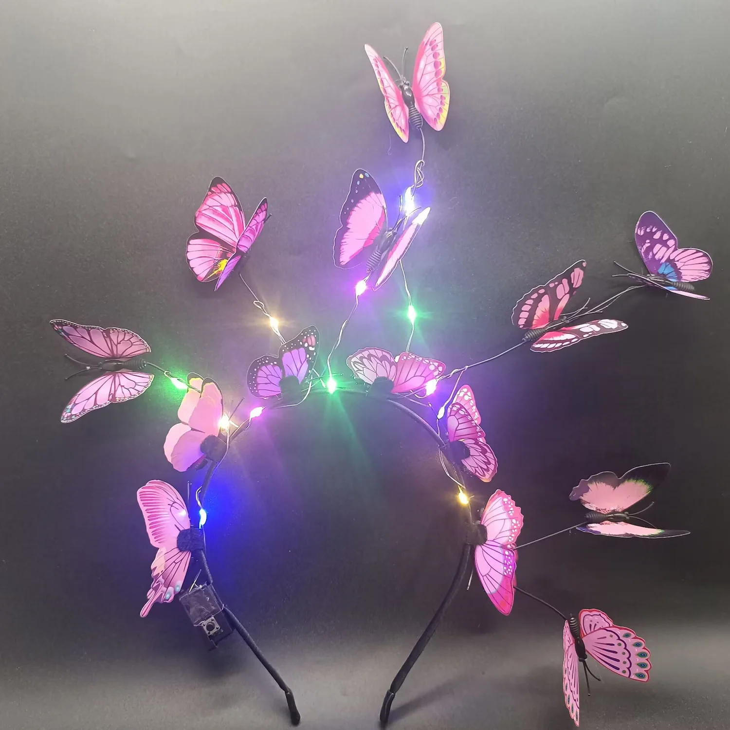 5 Stück Leuchtende Schmetterlings-Stirnbänder – LED-Kronen Für Frauen & Mädchen, Verstellbar