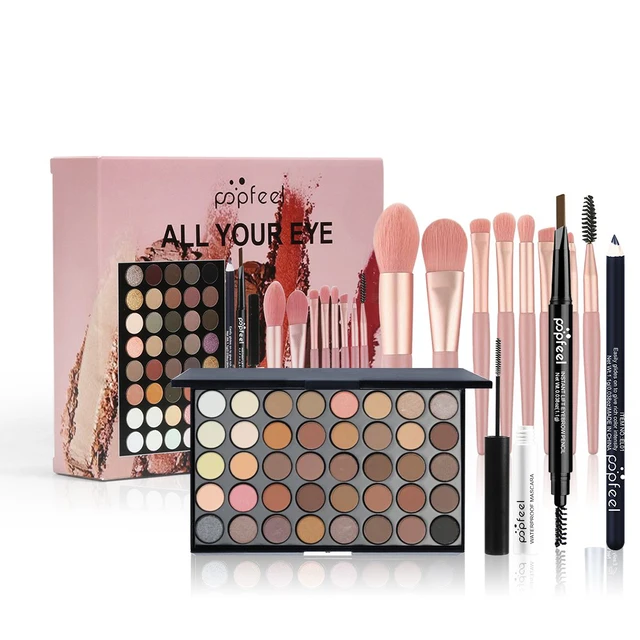 POPFEEL Eye Makeup Set 40 Color Eyeshadow Palette Eyebrow Pencil Eyeliner Pen Mascara With A Set Of Makeup Brushes Eye Cosmetics 2