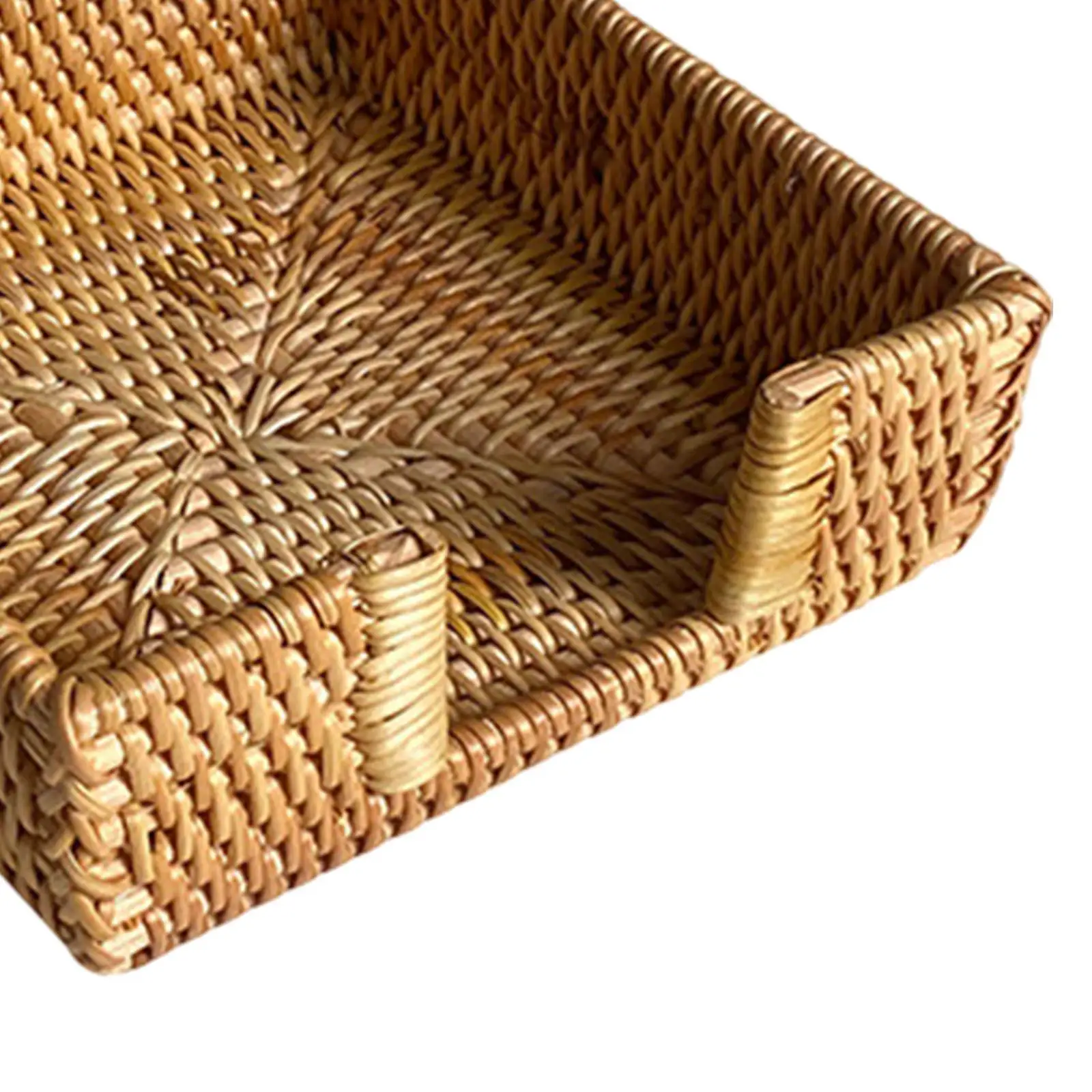 Tissue Paper Towel Storage Tray Wicker Napkin Basket Flat Napkin Holder Rattan Paper Tray for Home Tables Cafe Bathroom Decor 5