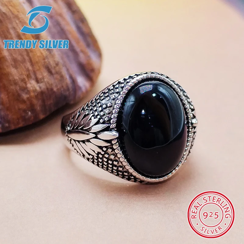 

Silver 925 fine jewelry man rings men accessories natural onyx agate wholesale silver 925 fine jewelry man ring