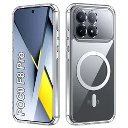 MagSafe Acrylic Strong Magnetic Wireless Charging Shockproof Clear Back Cover Case for Poco F8 ultra (Transparent)