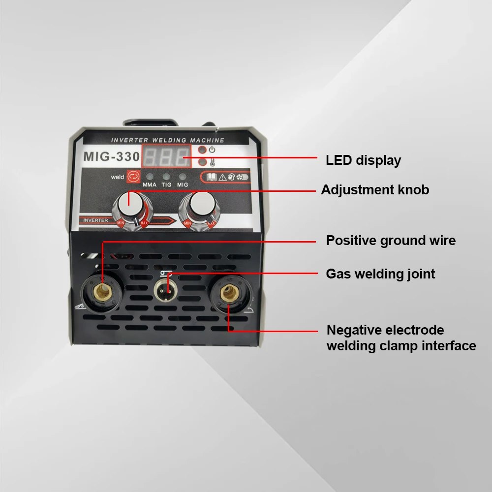 3 In 1 MIG TIG MMA Semiautomatic Welding Machine 330A Inverter Welder With Flux Cored Wire No Gas Gasless Iron Soldering