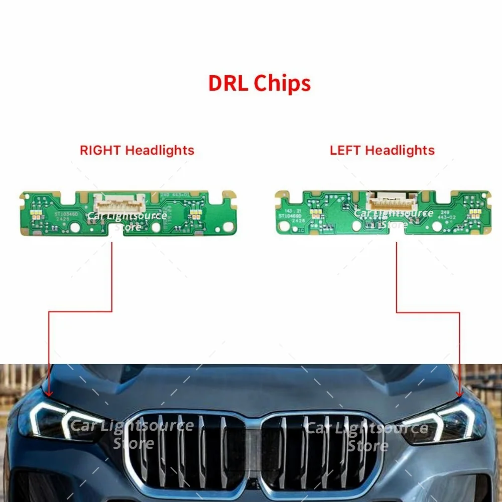 BMW X1 U11 U12 2023-2025 LED 헤드라이트 주간 주행등 63115A64445 63115A64446 엔젤 아이즈 DRL LED 보드 화이트 라이트