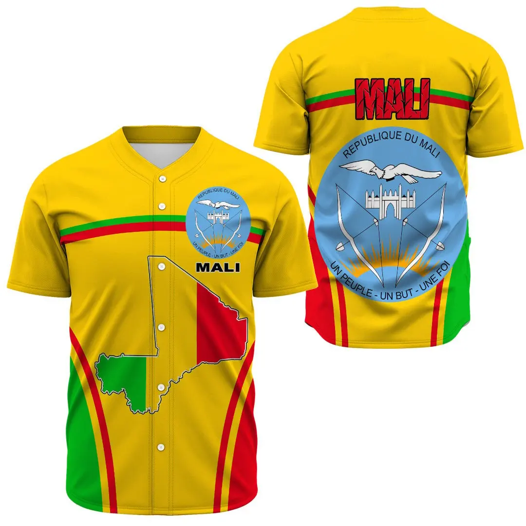 

Casual Ethnic Street Style Printed Round Neck Short Sleeve Clothing Tops African Clothing - Mali Active Flag Baseball Jacket