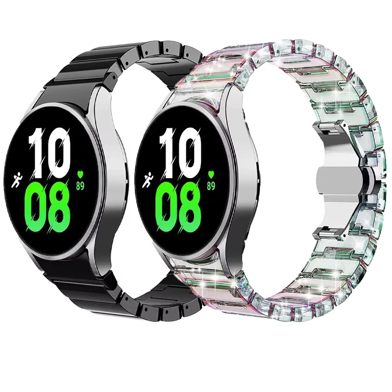 

Curved End Resin Strap For Samsung Galaxy Watch 6 5 4 Classic 40mm 44mm 42mm 46mm 45mm No Gaps Bracelet Galaxy Watch 5 Pro Band