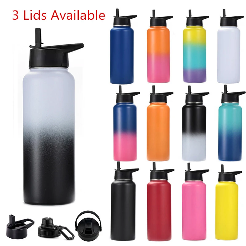 12oz 18oz 32oz 40oz Large Capacity Water Bottle Travel Sport Thermal Flask Stainless Steel Vacuum Insulated Hydroes Thermos Mug