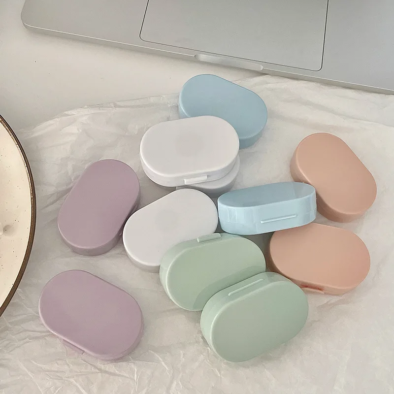

1pcs Candy Color Portable Mini Contact Lens Case for Travel Lady Holder Storage Eye Care Container with Mirror Lenses Box