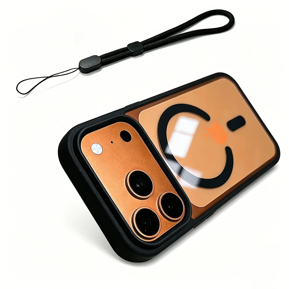 Premium Clear Magnetic Wireless Charging Phone Case with Lanyard Cover