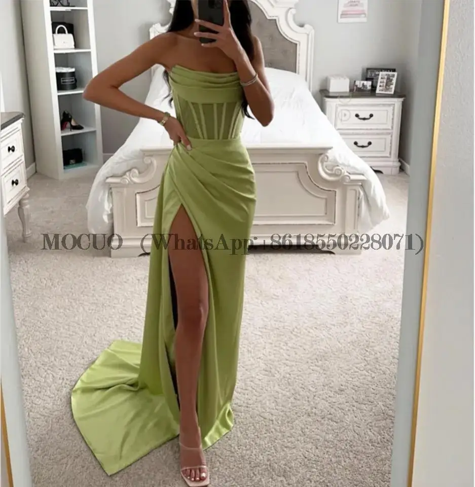

Sleeveless Saudi Arabia Prom Dresses Green Abendkleider Dubai Robes De Soirée 2023 Evening Dresses Formal Occasion