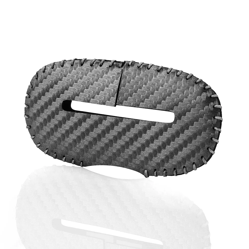 Carbon Fiber Leather Seat Belt Buckle Protector - Anti-Scratch Cover and Safety Accessory