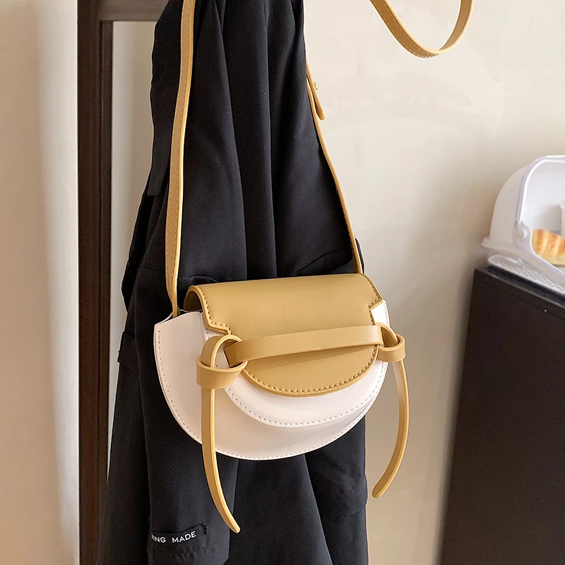 

New Tassel Semi Circle Solid Color One Shoulder Saddle Bag Fashion Casual Women Small Bag