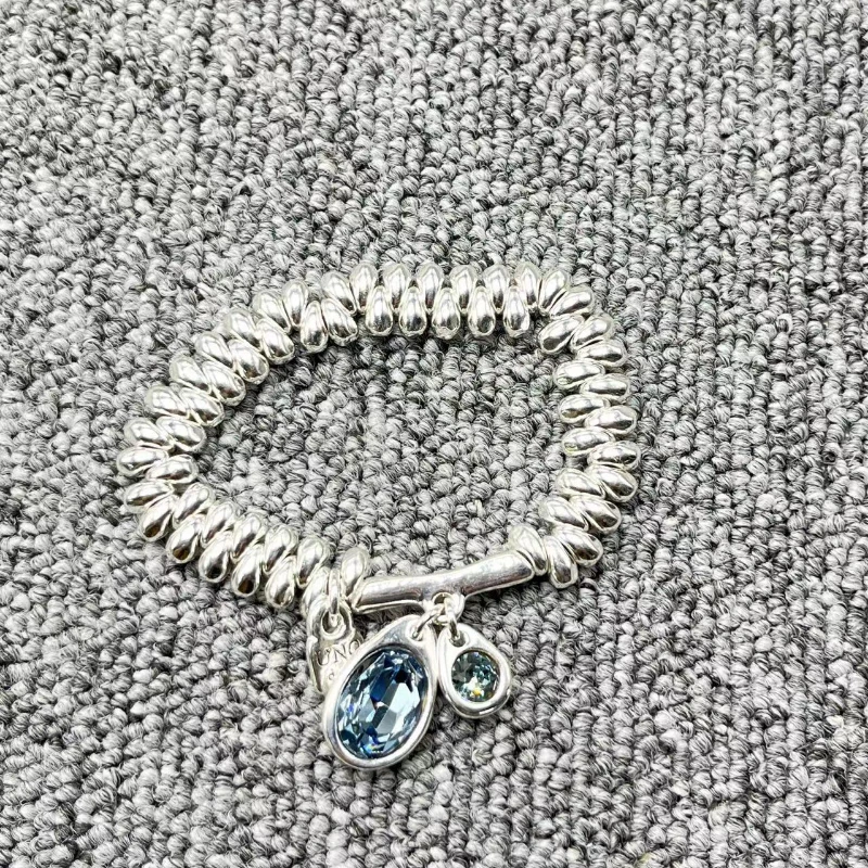 

2022 New UNOde50 Exquisite Fashion Electroplated 925 Light Blue Crystal Zircon Bracelet Holiday Jewelry Luxury Gift