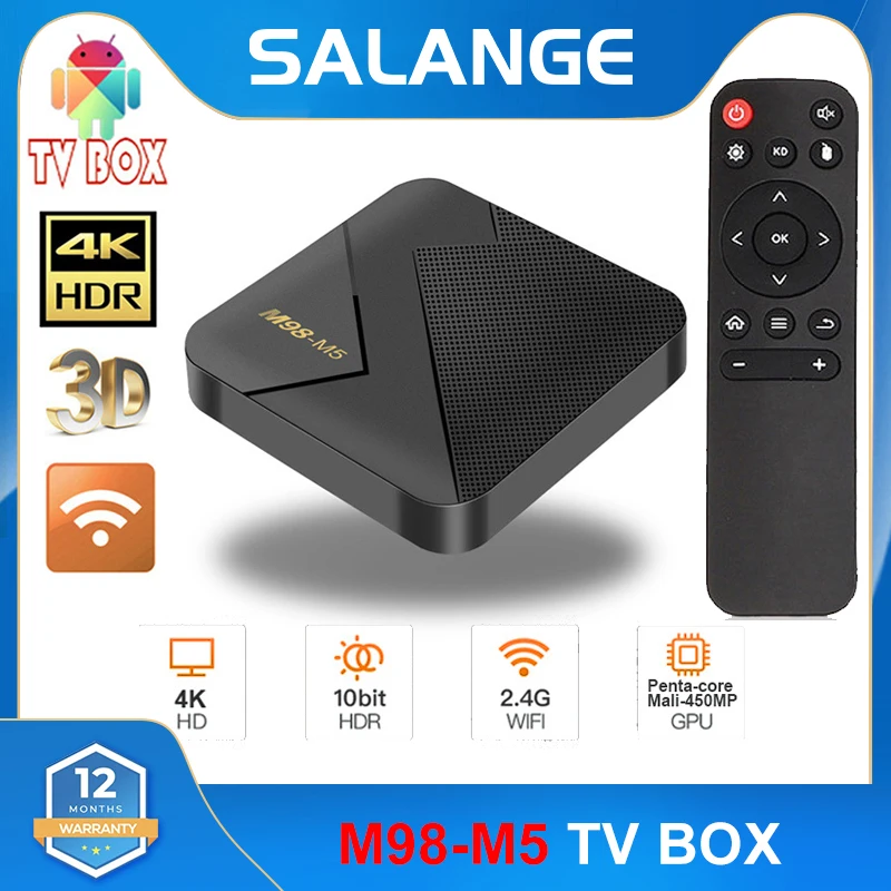 

M98-M5 Android TV Box S905W-AK316 пента-ядерный медиаплеер Смарт ТВ-бокс пульт дистанционного управления USB2.0 2,4G Wifi телеприставка 1G8G