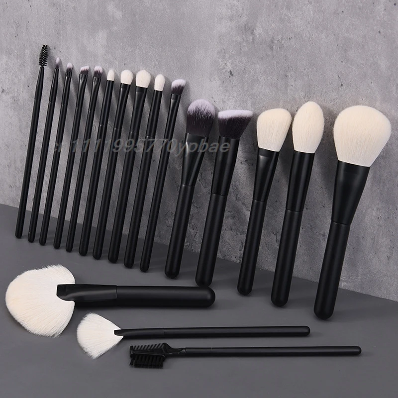 Makeup Brush Set - 12/18Pcs Natural Hair Foundation Eyeshadow Blending Brush Professional Eco-Friendly Beauty Tools - 2