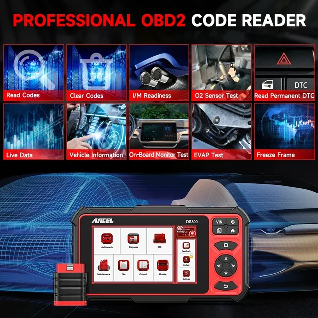 車の診断ツールANCEL-DS300 obd2,Bluetooth,あらゆるシステム,双方向 