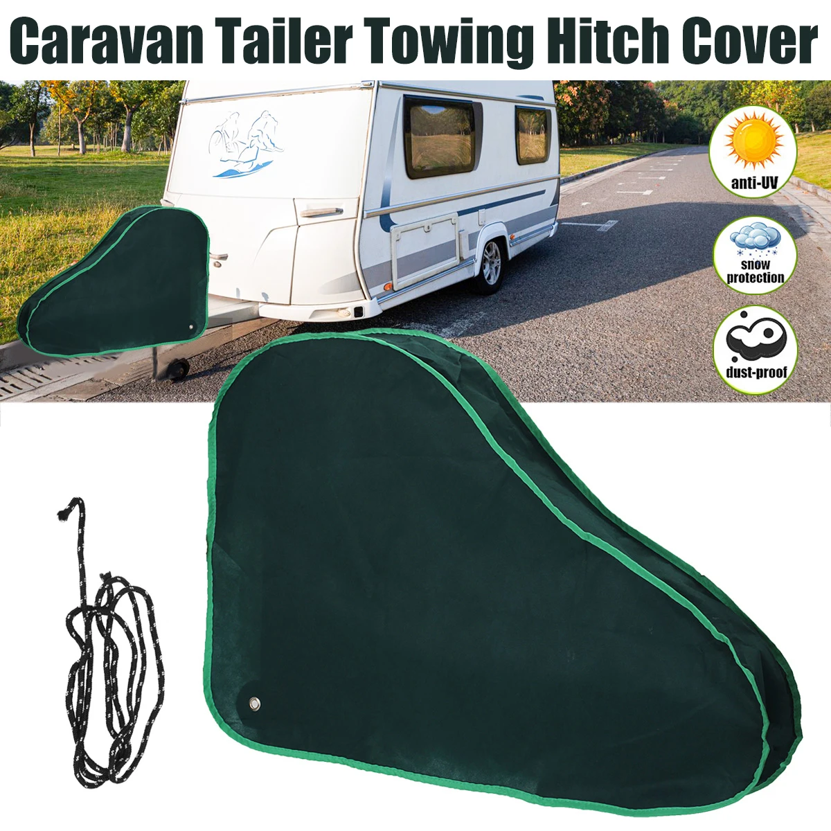 RV Camper Trailer Towing Hitch Cover Waterproof Dust-proof Camper Van Trailer Towing Coupling Lock Cover Protection Universal car armrest pad cover universal pu leather center console box cover embroider auto seat box protection cushion hand supports