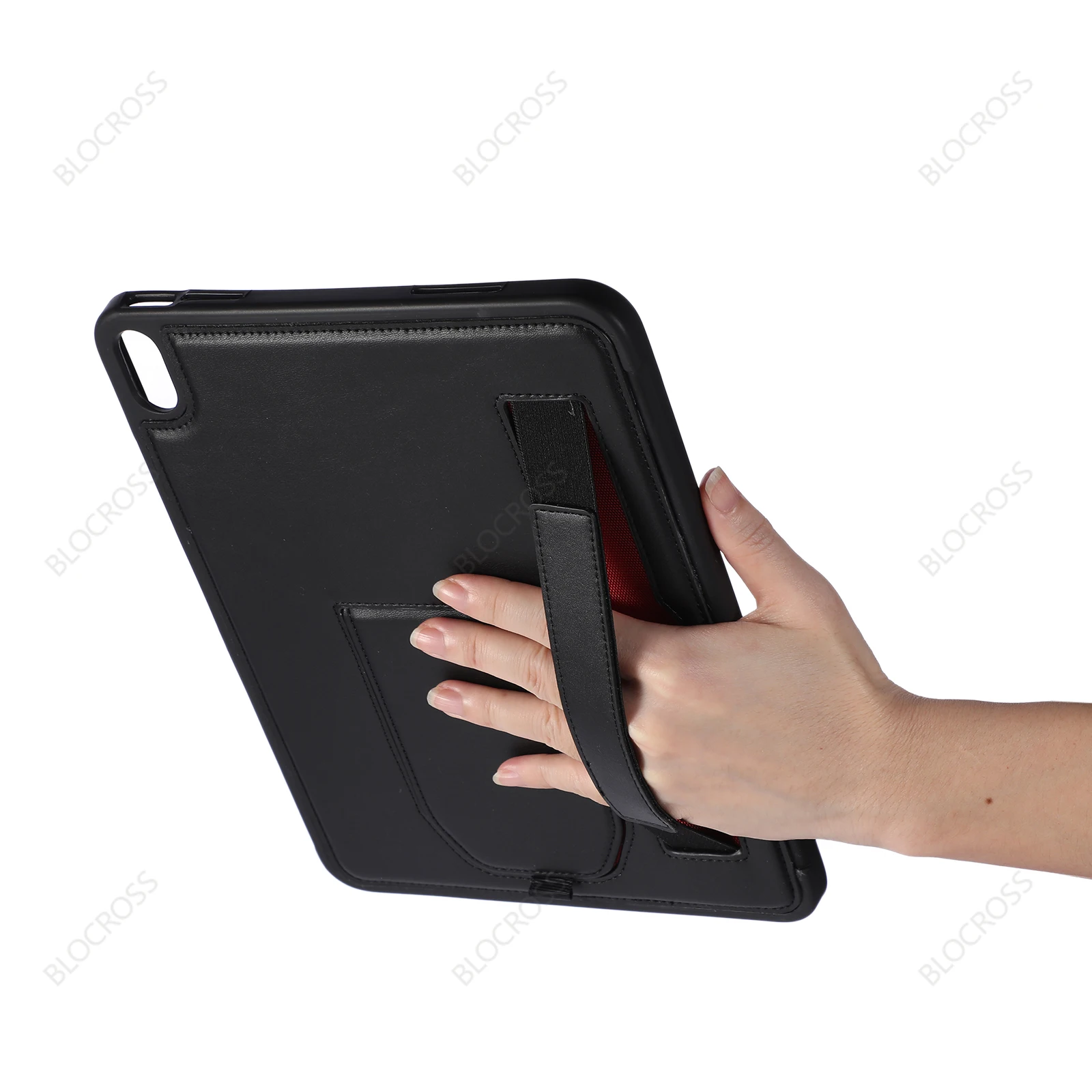 Premium Leather Tablet Case with Wrist Band and Stand Cover