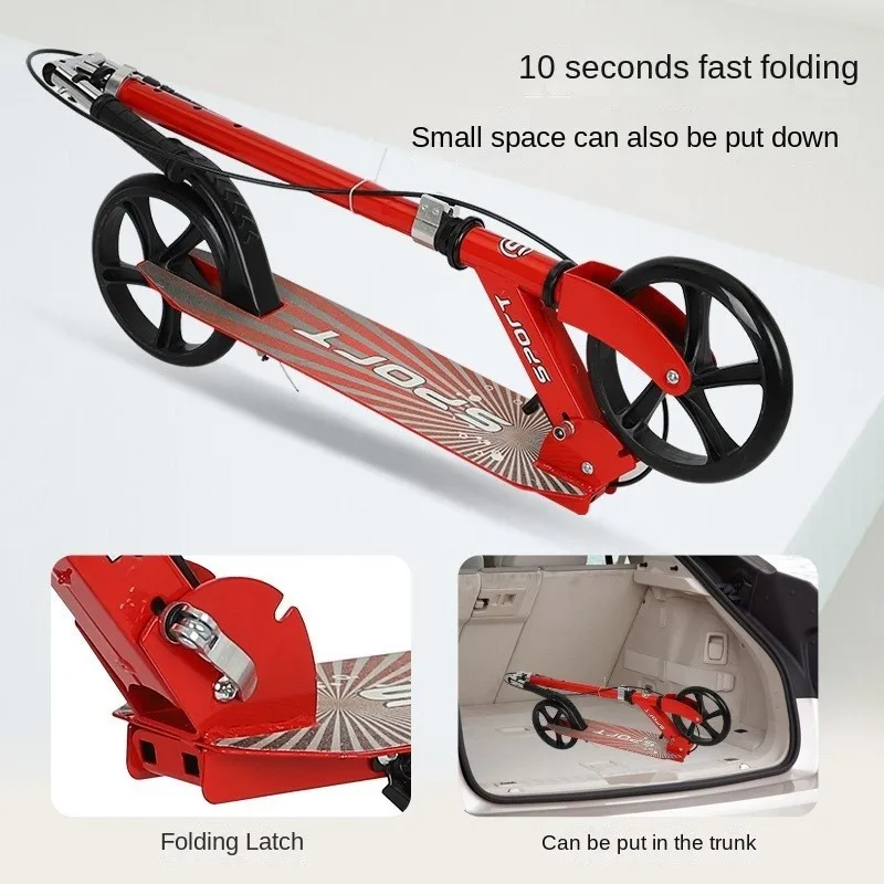 New Two Wheel Scooter Foldable For Youth And Audlt Large Wheels For Convenient And Fast Go Out Good Loadbearing Capacity