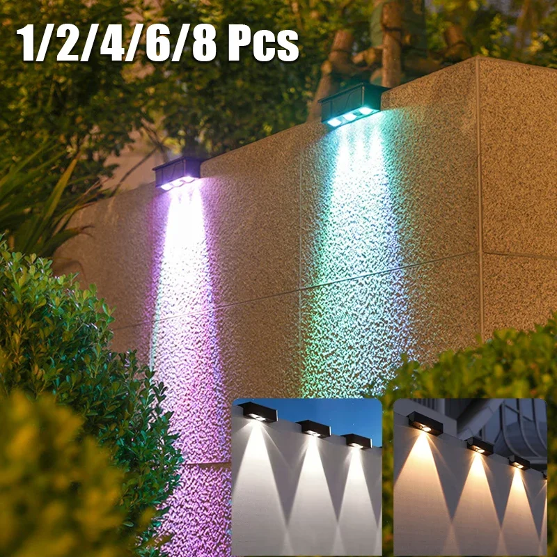 Solar Lamp 1-8 Pcs IP65 Waterproof Outdoor Wall Light Wireless Courtyard Lamp Fence Illumination Garden Stairs solar lamp wall light solar wall light