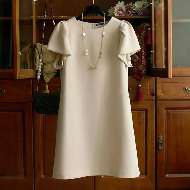 ZANZEA Frauen Vintage Solide Kleid Mode Rüschen Hülse Mini Sommerkleid Sommer Büro Dame Robe Casual Oansatz Lose Vestidos – Detail 6