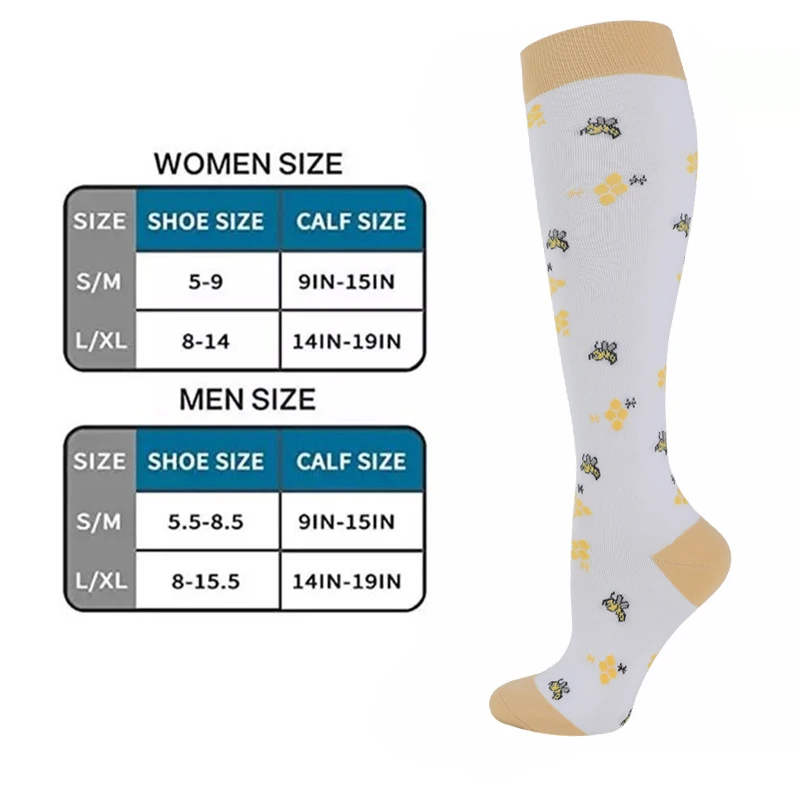 Compression Socks for Outdoor Sports - Calf Support & Swelling Relief (3 Pairs)