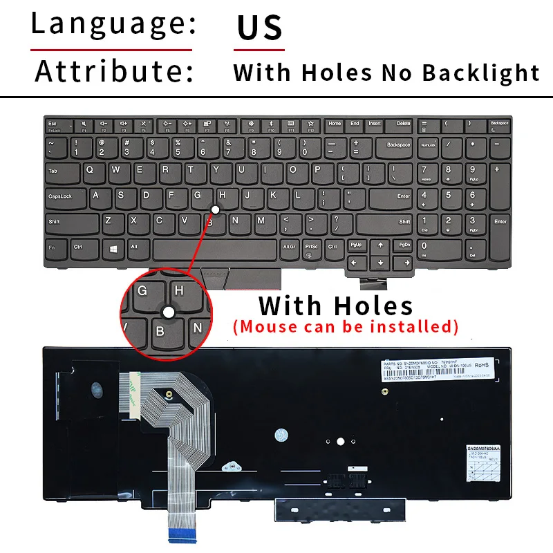 Teclado do portátil para lenovo t570 thinkpad,