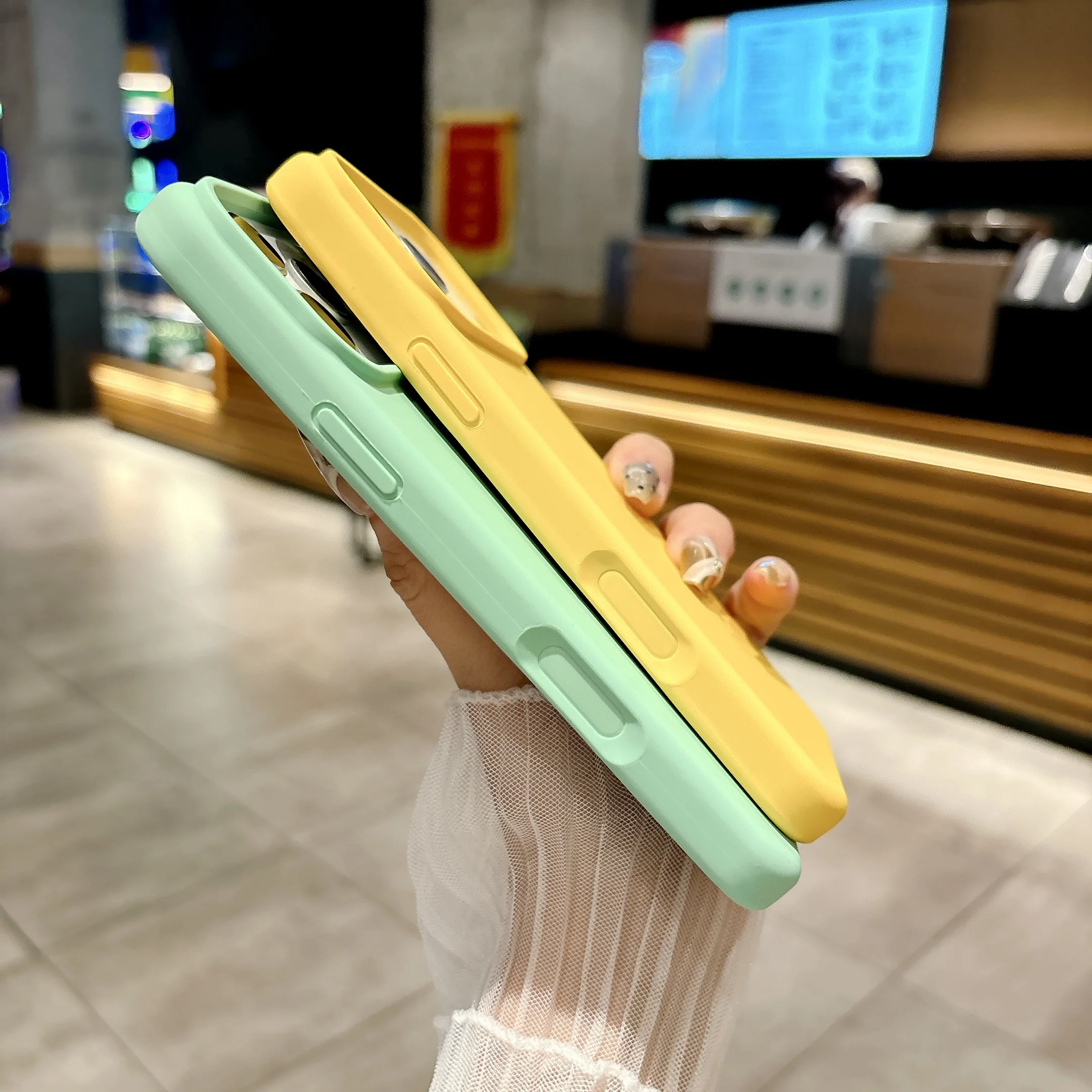 Shockproof Matte Soft Silicone Case with Button Protection - Solid Color