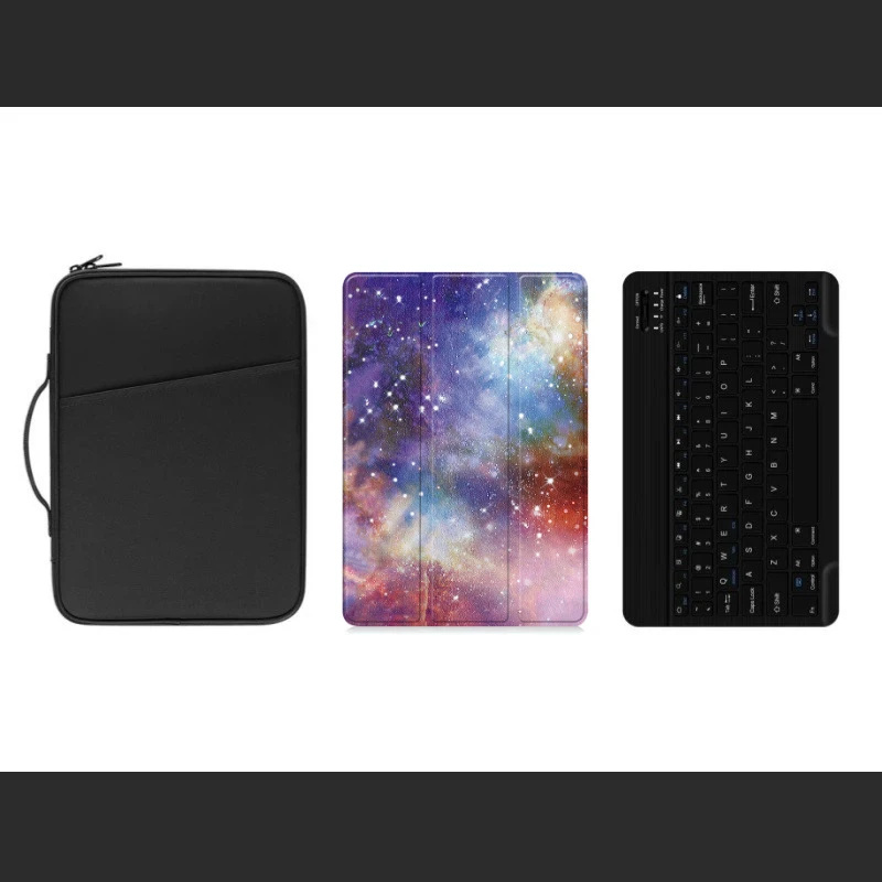 3-in-1 Slim Hard Cover Case with Bluetooth Keyboard and Portable Storage Bag (Black)