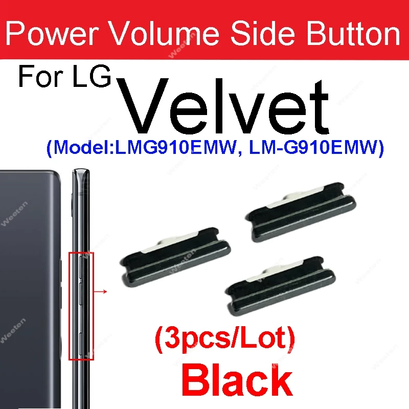 Power Volume Side Buttons For LG Velvet Velvet 5G LM-G900 LM-G910 Volume Power Small Side Keys Repair Parts — view 2