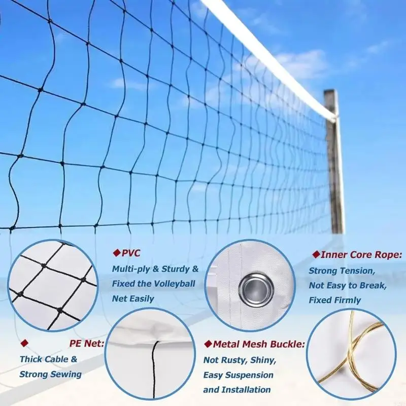 92ME Outdoor Volleyball Net Freestanding Volleyball Training Net Beach for Practice and Game