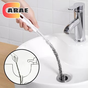 Pipe Dredging Brush Flexible Drain Brush Household Sewer Animal Pet Hair Catcher Sink Cleaning Brush for Kitchen Bathroom 1