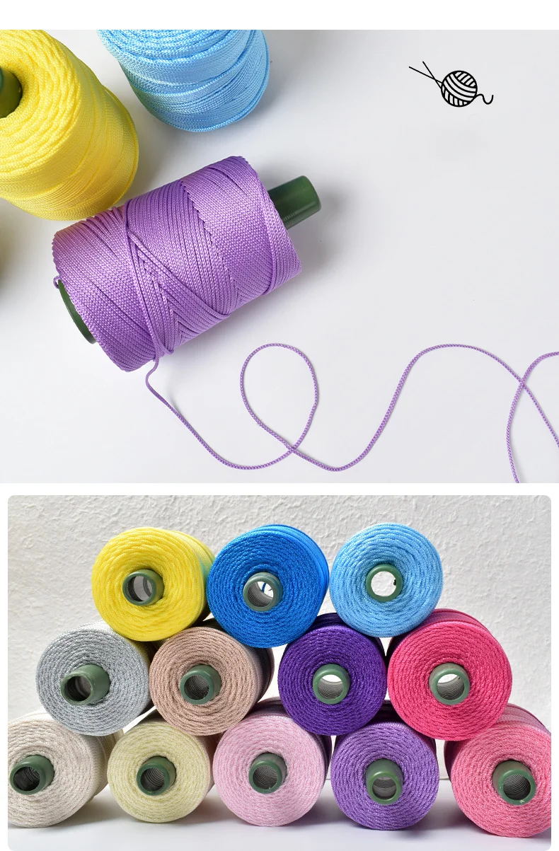 Description Picture 4 of itemLuckkcords 250g3mm250m Light Body Ice Silk Thread Ice Hemp Thread Summer Sun Hat Bag Seat Cushion Hollow Bright Silk Coarse Yarn