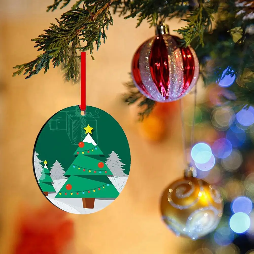 

Heat-resistant Christmas Ornaments Christmas Sublimation Pendant Durable Christmas Tree Hanging Ornaments Charming for Festive