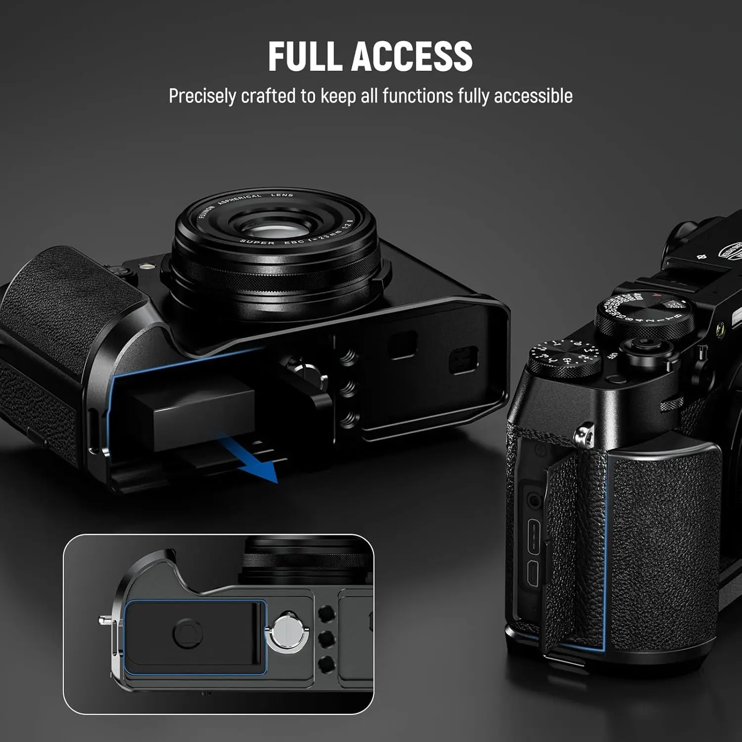 Fujifilmカメラ用ベースプレート,ハンドグリップ付きNEEWER-L