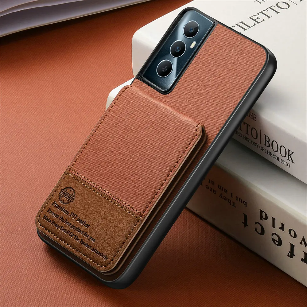 Premium RFID Leather Card Case Phone Flip Cover with Magnetic Closure
