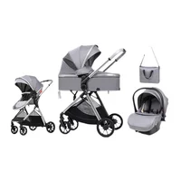 Poussette bébé multifonctionnelle 3 en 1, équipée d'une voiture EC pour s'asseoir et s'allonger, légère et livrée avec un sac maman 5