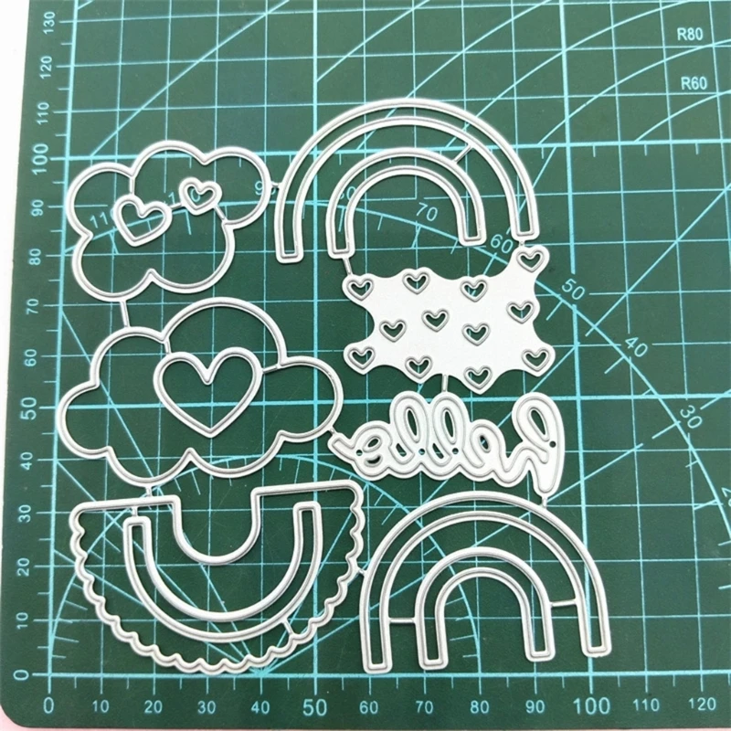 사랑 심장 무지개 엠보싱 나이프 DIY Scrapbooking M68E에 대한 금속 절단 다이 다이