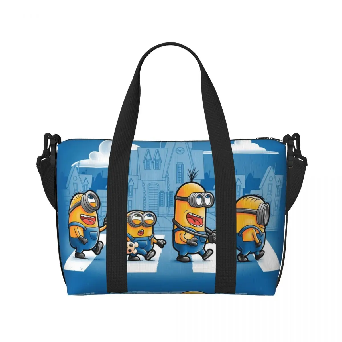 Custom M-Minions Road Beach Tote Bag for Women M-Minions Cartoon Big Compartment Gym Beach Travel Bags 2