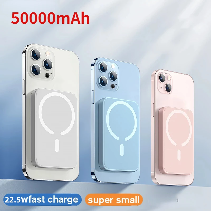 

50000mAh Portable Magnetic Wireless Power Bank USB PD Fast Charger External Battery For iphone 13 12 14 Xiaomi Samsung Powerbank