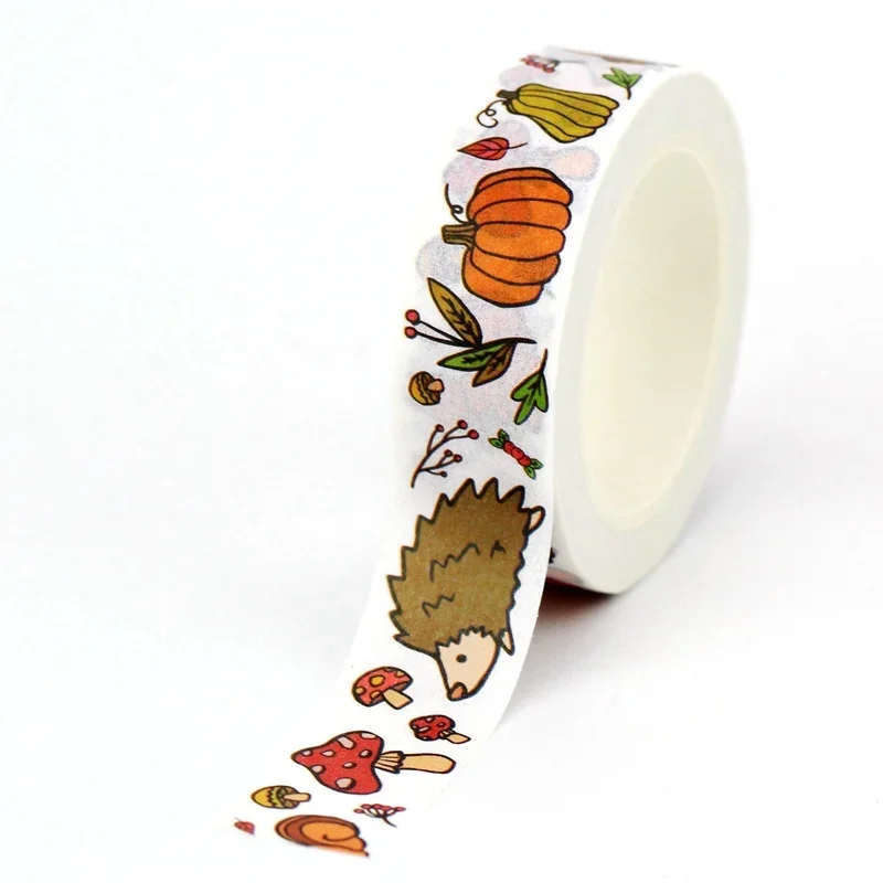 새로운 1PC. 10M 장식 귀여운 버섯 컬렉션 마스킹 페이퍼 Washi 테이프 스크랩북 스티커 세트 저널링 Papeleria