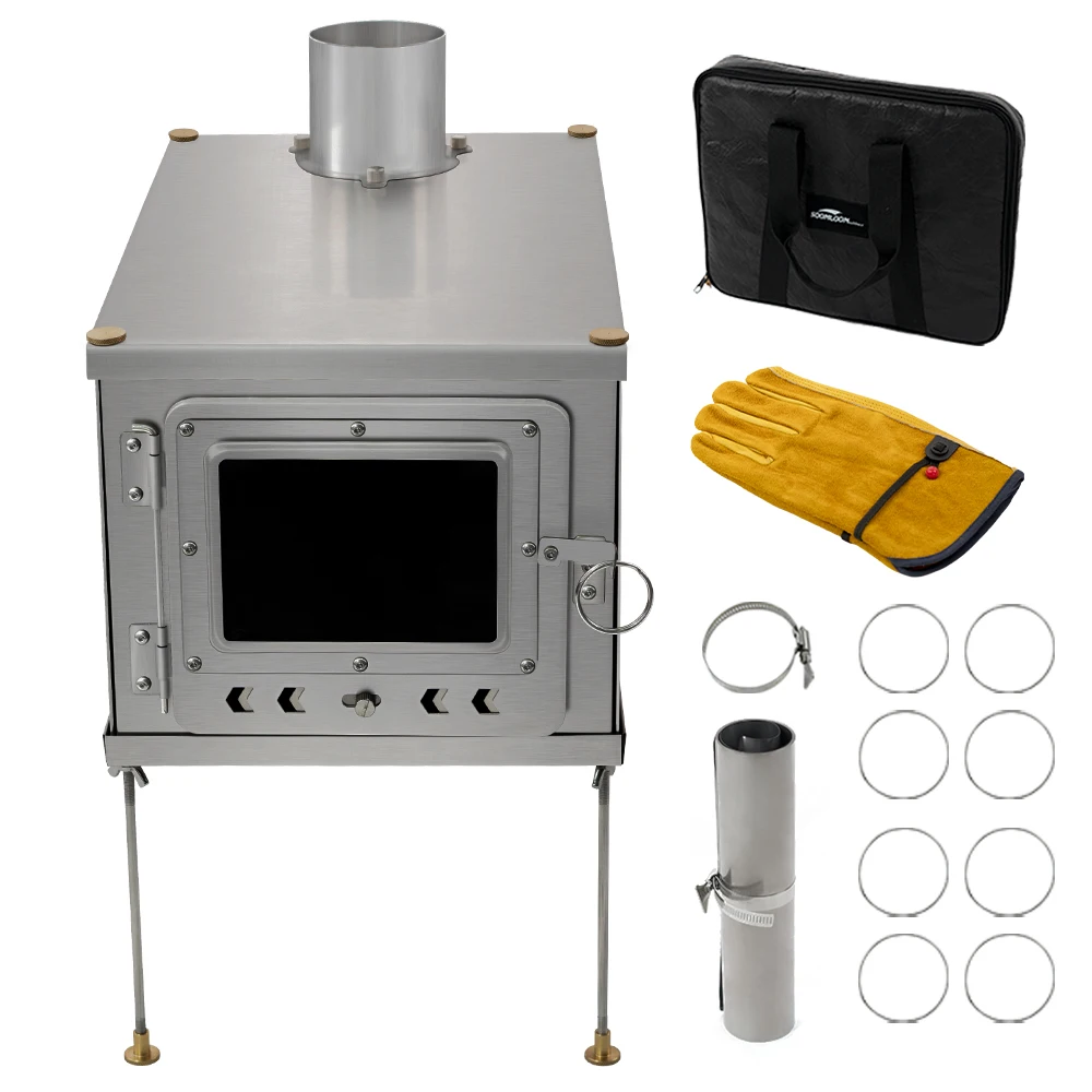 Foldable titanium wood-burning stove lightweight compact durable portable folding  wood burning outdoor camping hiking bushcraft - AliExpress