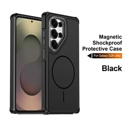 Magnetic Charging Solid Color Phone Case with Enhanced Protection - Galaxy S26 Edge (Black)