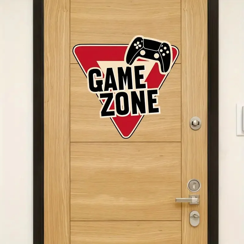 GAMEZONE Text Door Decal-PVC Suitable for Game Room Doors Glass and Walls Easy to Bond Modern Style Irregular Shape wall stickers self adhesive stickers vinyl stickers self adhesive wall stickers vinyl wall stickers
