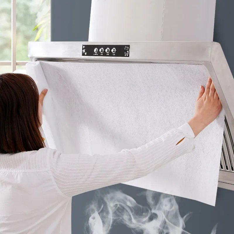 5/10M Disposable Kitchen Oil Filter Paper Absorbing Paper Non-woven Anti Oil Cotton Filters Cooker Hood Extractor Fan Filter