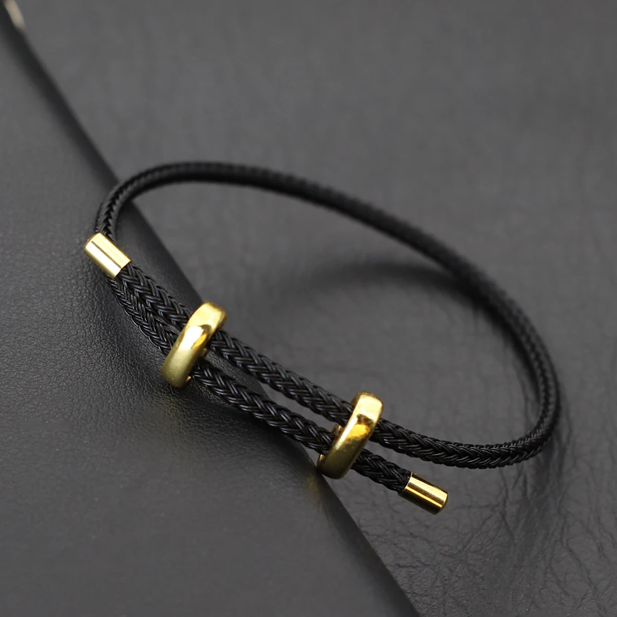 Stainless Steel Adjustable Men Bangle Bracelet Red Lucky Gift