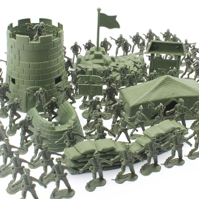 

100Pcs/Set 4cm Various Pose Army Soldiers Figure Model Kids Hobby Collections Military Toy Model Action Figure for Boys Teens