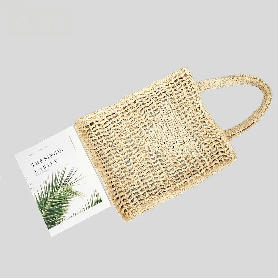 Hollow NO Letter Straw Woven Handbag Fashion Totebag Woven Women's Shoulder Bag Summer Beach Handbag Storage Bag Organizers Bags
