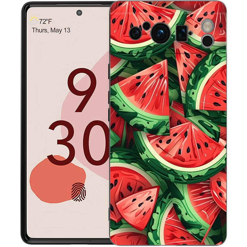 Telefon Fall Abdeckung für Google Pixel/9/8/7/6/7A/6A/Pro Stoßfest Weiche TPU 9/Pro/XL Shell Capas Fundas Wassermelone Obst Coque Taschen – Detail 1