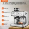Espresso Machine with Grinder, 15 Bar Semi-Automatic Espresso Coffee Maker with Milk Frother Steam Wand, Removable Water T 2